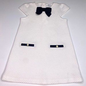 Janie and Jack girl's size 3 sleeveless black and white dress with bow.